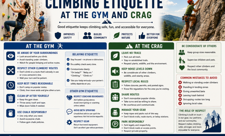 climbing etiquette at the gym and crag​