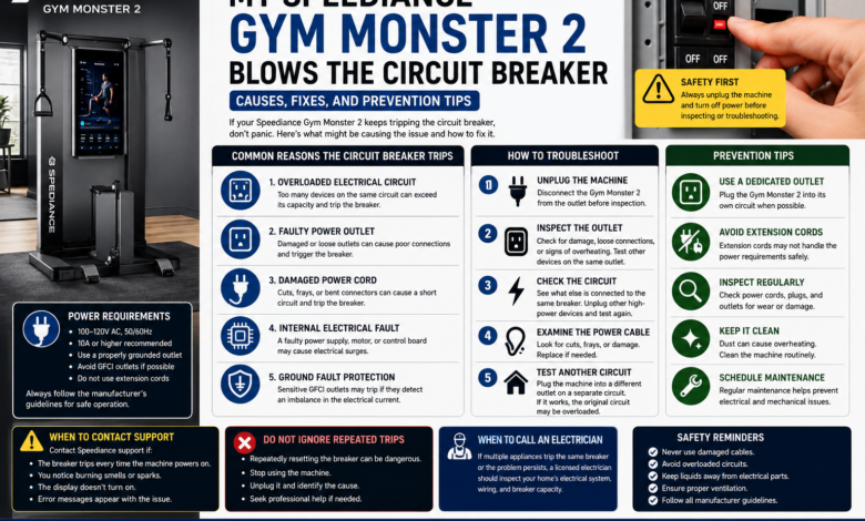 my speediance gym monster 2 blows the circuit breaker​