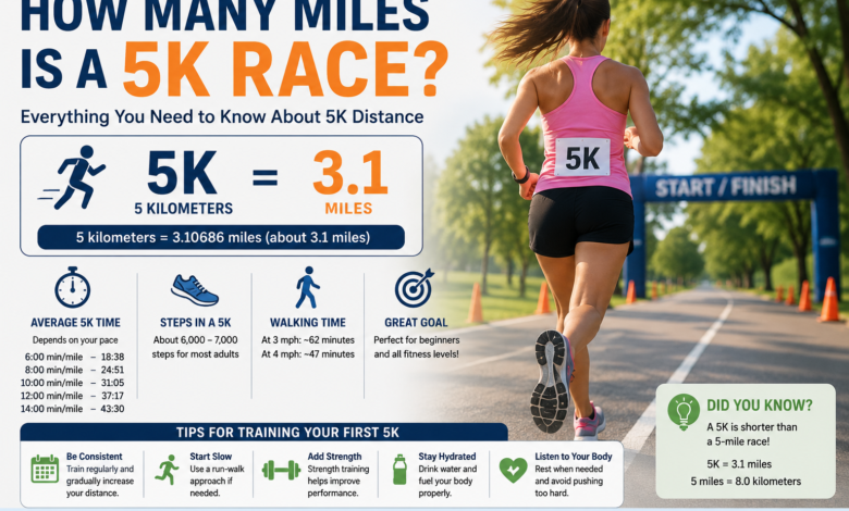 how many miles is a 5km race